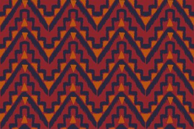 Ikat African pattern. Illustration aztec Kilim geometric zigzag triangle seamless pattern ikat style. Ethnic southwest pattern use for fabric, textile, home decoration elements, upholstery, wrapping.