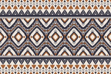 Aztec ikat pattern. Illustration aztec geometric shape ikat style seamless pattern background. Aztec border pattern use for fabric, textile, home decoration elements, upholstery, wrapping.