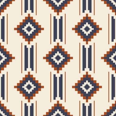 Ethnic geometric stripes pattern. Vector aztec Kilim geometric square stripes seamless pattern background. Southwest geometric pattern use for fabric, home decoration elements, upholstery, wrapping.