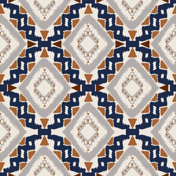 アステカ イカットのパターン イラスト Aztec幾何学的な形状のIkatスタイルシームレスなパターンの背景 家庭の装飾要素 包装のためのAztec表面パターンデザインの使用 — ストック写真