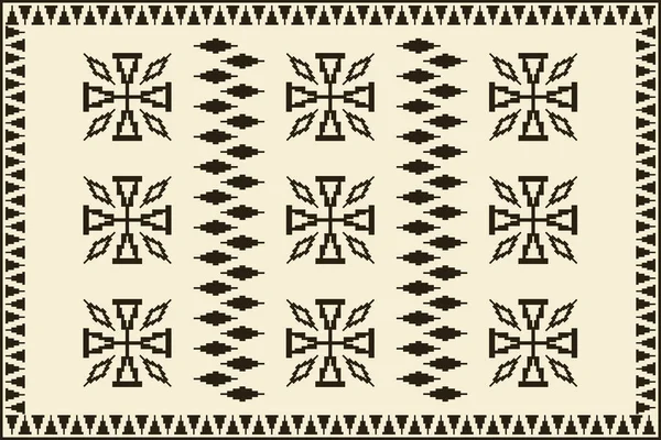 Aztec Kilim Rug Pattern Vector Aztec Kilim Geometric Retro Black — Stock Vector
