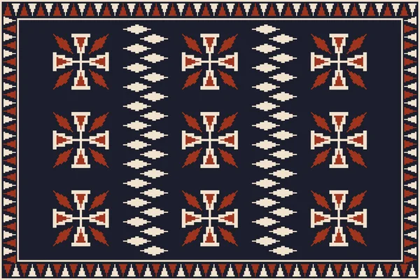 Tapis Sud Ouest Aztèque Motif Traditionnel Géométrique Vectoriel Aztec Kilim — Image vectorielle