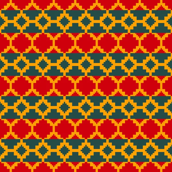 아스텍 기하학적 형형색색 복사기의 전통적 아즈텍 기하학적 모양은 패턴의 배경이다 — 스톡 벡터
