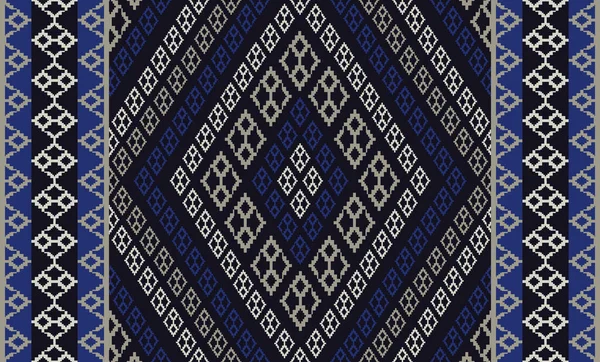 Aztec Stam Traditionella Blå Färg Mönster För Matta Område Matta — Stock vektor