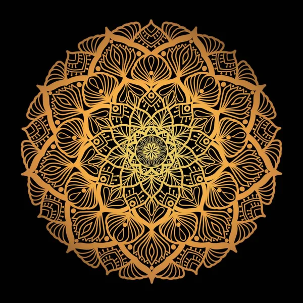 Mandala Padrão Ouro Luxo Ilustração Mandala Flor Forma Geométrica Padrão — Fotografia de Stock