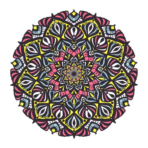 Mandala Barevný Vzor Ilustrace Barevné Barvy Mandala Kulatý Vzor Izolované — Stock fotografie