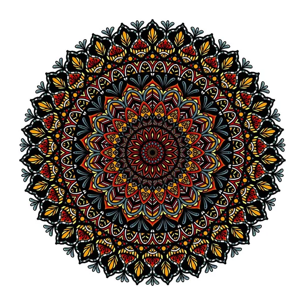 Africká Mandala Barevný Vzor Ilustrace Barevné Mandala Malba Kulatý Vzor — Stock fotografie