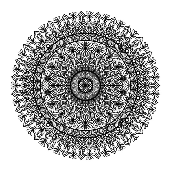 Africký Mandala Černobílý Vzor Ilustrace Mandala Kulatý Vzor Izolované Bílém — Stock fotografie