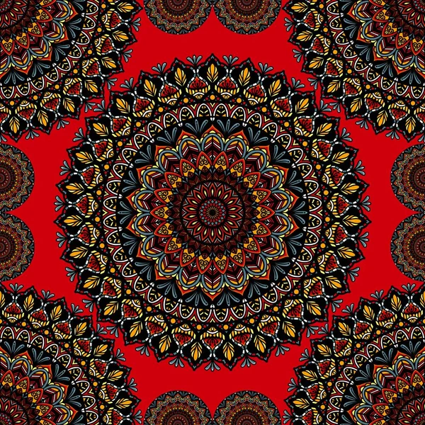 Mandala Traditional Surface Pattern Illustration Traditional Colorful Mandala Shape Seamless — Stock Photo, Image