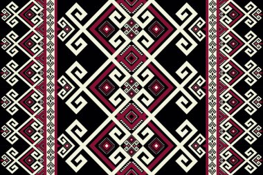Ev döşeme dekorasyonu etnik geometrik model tasarımı. Vektör Aztek Kilim geometrik şekil kusursuz desen. Halı, halı, paspas, duvar halısı ve diğer tekstil öğeleri için geleneksel etnik düzen kullanımı.