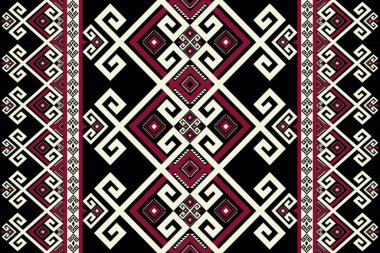 Ev döşeme dekorasyonu etnik geometrik model tasarımı. Vektör Aztek Kilim geometrik şekil kusursuz desen. Halı, halı, paspas, duvar halısı ve diğer tekstil öğeleri için geleneksel etnik düzen kullanımı.