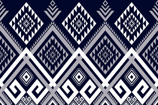 Etnik Geometrik Desen Dekorasyonu Mavi Renk Tarzı Vektör Aztek Kabilesinin — Stok Vektör