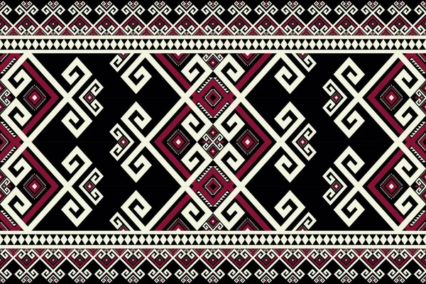 Ethnic Geometric Border Pattern Vector Aztec Tribal Geometric Shape Seamless — Stock Vector