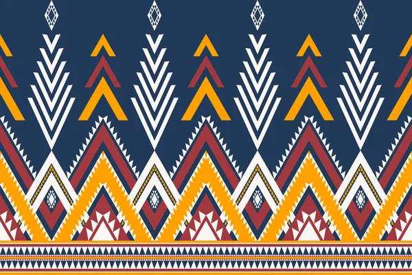 Patrón Borde Geométrico Étnico Vector Colorido Azteca Navajo Forma Geométrica — Archivo Imágenes Vectoriales