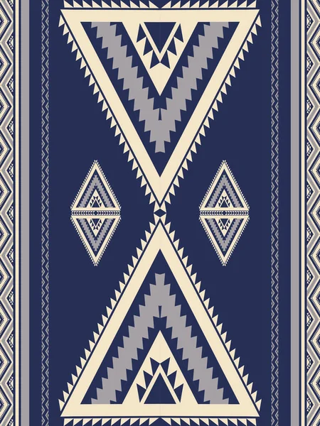 Modello Geometrico Aztec Navajo Bianco Blu Modello Geometrico Sud Ovest — Vettoriale Stock