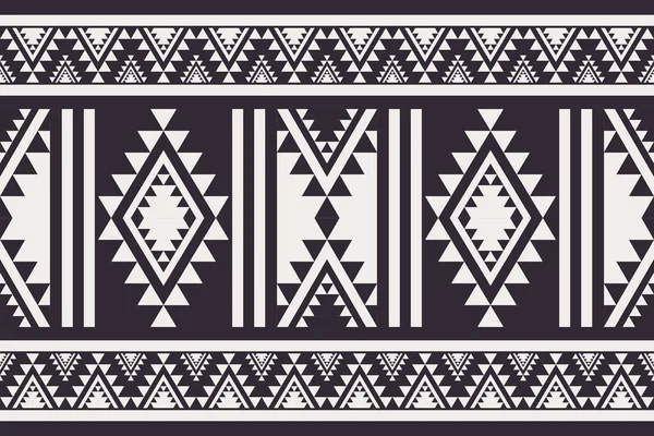 Bordure Sud Ouest Navajo Motif Noir Blanc Vecteur Traditionnel Ethnique — Image vectorielle