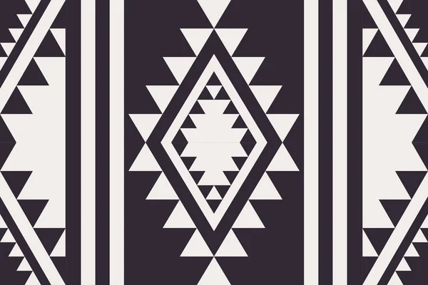 Güneybatı Navajo Geometrik Siyah Beyaz Desen Geleneksel Etnik Güneybatı Pürüzsüz — Stok Vektör
