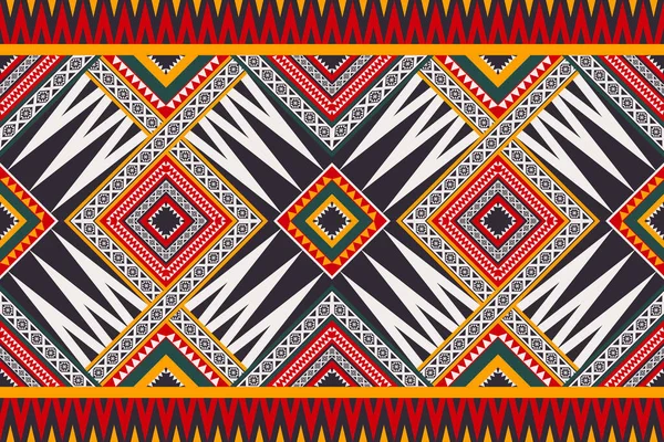 Afrika Kabilesinin Renkli Sınır Deseni Vektör Afrikalı Renkli Geometrik Şekilli — Stok Vektör