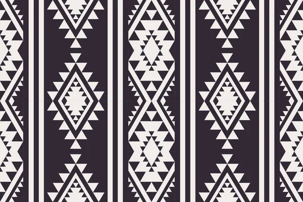 Southwest Navajo Black White Pattern Vector Geometric Southwest Navajo Stripes — Stock Vector