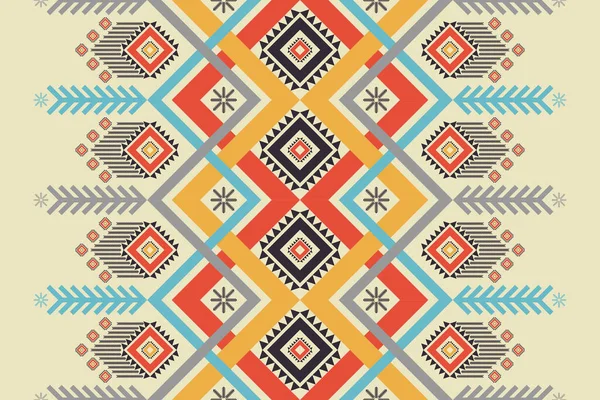 Ethnic Southwest Tribal Pattern Vector Colorful Navajo Geometric Shape Seamless — Stock Vector