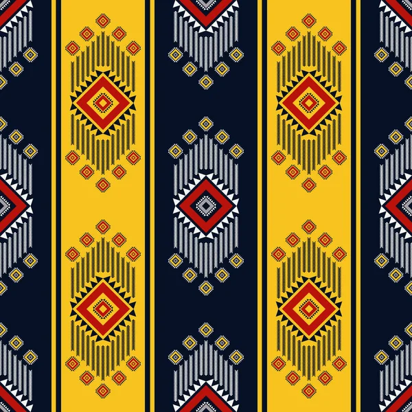 Ethnic Colorful Geometric Stripes Pattern Vector Aztec Navajo Geometric Stripes — Stock Vector