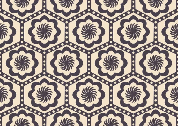 Ethnic Oriental Floral Vintage Pattern Illustration Geometric Floral Hexagon Shape — Stock Photo, Image