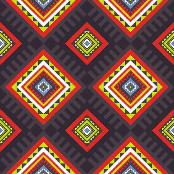 Modèle Géométrique Coloré Ethnique Illustration Motif Carré Géométrique Ethnique Forme — Photo
