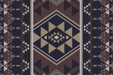Güneybatı Navajo geometrik deseni. Vektör etnik güneybatı geometrik şekli kusursuz. Tekstil, halı, halı, yastık, yorgan, duvar kağıdı, döşeme vs. için etnik Navajo geometrik desen kullanımı.