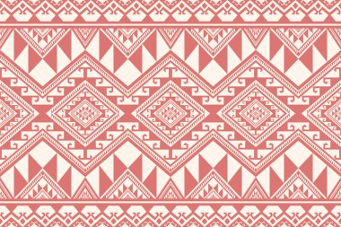 Aztek kabilesinin renkli geometrik deseni. Vektör aztek kabile geometrik şekli kusursuz desenli renkli. Tekstil, halı, yastık, yorgan, duvar kağıdı ve döşeme için etnik geometrik desen kullanımı.