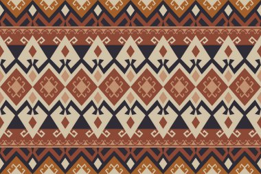 Aztek Kilim geometrik desen. Vector aztec kabile geometrik şekli kusursuz model vintage tarzı. Kumaş, tekstil kenarı, halı, yastık, duvar kağıdı, döşeme vs. için etnik geometrik desen kullanımı.