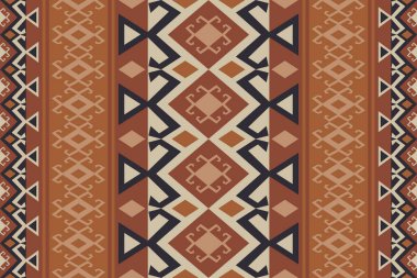Aztek Kilim geometrik desen. Vector aztec kabile geometrik şekli kusursuz model vintage tarzı. Kumaş, tekstil, halı, yastık, duvar kağıdı, döşeme vs. için etnik geometrik desen kullanımı.