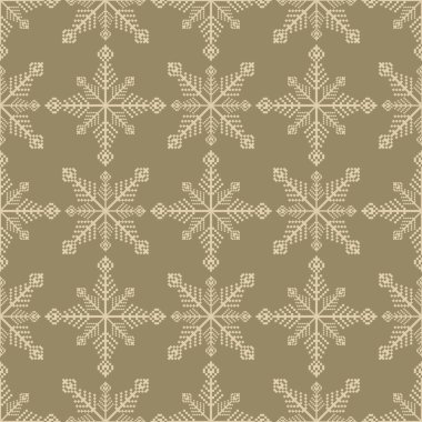 Klasik etnik çiçek desenleri var. Vektör geometrik kar taneleri pürüzsüz desenli pikseller sanat tarzı. Kumaş, tekstil, ev dekorasyonu unsurları, döşeme, ambalaj vs. için İskandinav deseni kullanımı