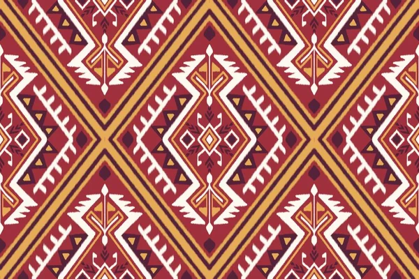 Aztec tribal geometric ikat pattern. Illustration ikat aztec tribal geometric shape seamless pattern. Ikat traditional pattern use for fabric, textile, home decoration elements, upholstery, wrapping.