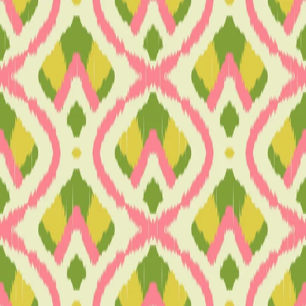 Ikat abstract floral colorful damask pattern. Illustration ikat watercolor abstract geometric shape seamless pattern. Use for fabric, textile, home decoration elements, upholstery, wrapping, etc.