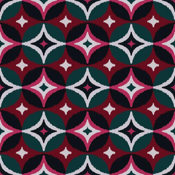 Ikat colorful vintage geometric pattern. Illustration abstract geometric shape seamless pattern ikat style. Colorful geometric pattern use for textile, home decoration elements, upholstery, wrapping.
