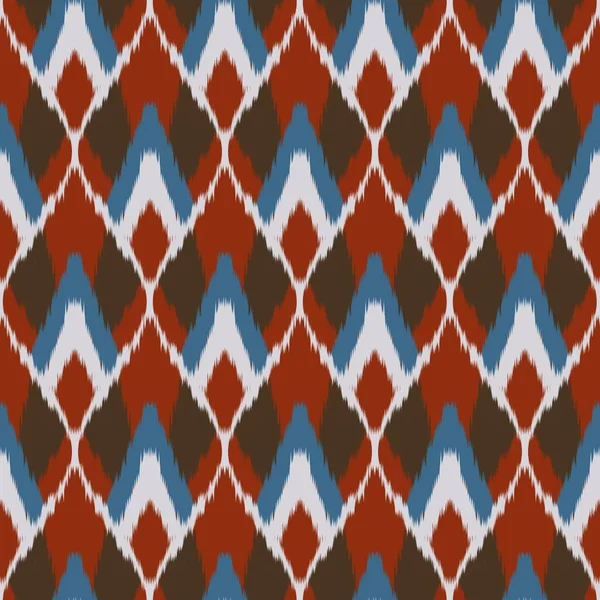 Ikat colorful damask pattern. Illustration ikat watercolor ethnic geometric shape seamless pattern. Ikat ethnic pattern use for fabric, textile, home decoration elements, upholstery, wrapping, etc.