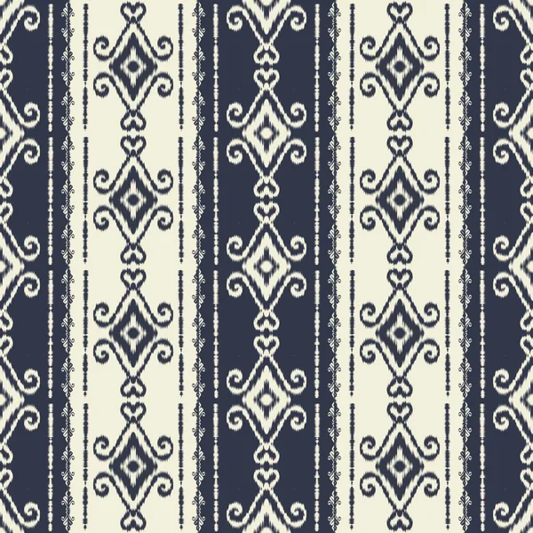 Ikat Ethnic Blue White Color Stripes Pattern Illustration Ikat Ethnic — Stock Photo, Image