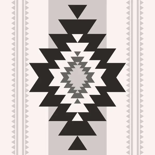 Südwestliches Navajo Monochromes Graues Muster Vektor Ethnischen Südwestlichen Geometrischen Form — Stockvektor