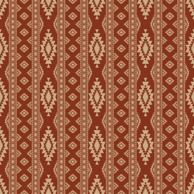 Aztek güneybatı şeritleri deseni. Vektör aztec Navajo geometrik çizgiler kusursuz desen. Kumaş, tekstil, ev dekorasyonu, elementler, döşeme, ambalaj vs. için etnik geometrik desen kullanımı.