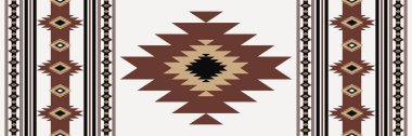 Güneybatı geometrik halı deseni. Vektör Aztec Navajo geometrik çizgiler kusursuz desen. Bölge halıları, halı, duvar örtüsü, masa örtüsü, masa koşucusu, yastık için etnik güneybatı geometrik desen kullanımı.