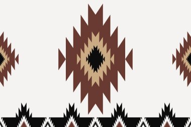 Güneybatı geometrik sınır deseni. Vektör Aztec Navajo geometrik şekli kusursuz şablon rustik bohem tarzı. Tekstil sınırı için güneybatı geometrik desen kullanımı, ev dekorasyonu unsurları, vb..