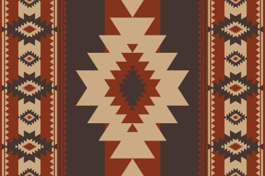 Güneybatı Navajo geometrik çizgileri. Vektör aztec güneybatı geometrik şekil kusursuz şablon rustik bohem tarzı. Tekstil, halı, yastık, döşeme vs. için etnik güneybatı deseni kullanımı