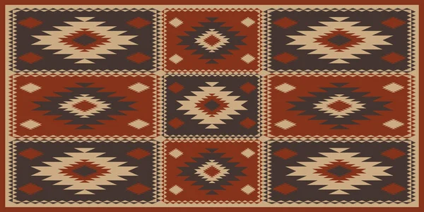 Aztec Southwest Patchwork Pattern Vector Southwestern Navajo Geometric Patchwork Pattern — Stock Vector