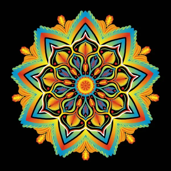 Colorful Mandala Floral Pattern Illustration Watercolor Mandala Floral Pattern Isolated — Stock Photo, Image