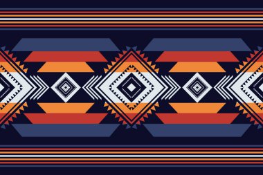 Aztek güneybatı sınır yolu. Vektör Amerikan Yerlisi güneybatı geometrik çizgileri kusursuz desen. Tekstil, sınır, masa örtüsü, masa koşucusu, halı vs. için etnik güneybatı deseni kullanımı.