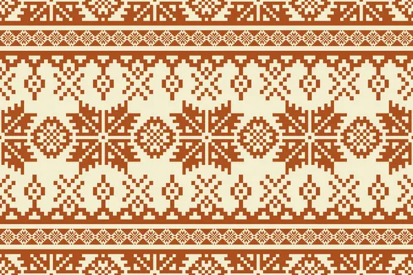 Ethnische Geometrische Stickerei Florales Muster Vektorstickerei Folkloristischen Geometrischen Floralen Form — Stockvektor