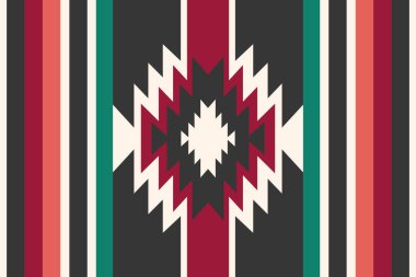 Renkli güneybatı çizgileri. Vektör güneybatı geometrik çizgileri pürüzsüz desen. Battaniye, yastık, halı, halı, duvar kağıdı, döşeme vs. için etnik güneybatı geometrik desen kullanımı.