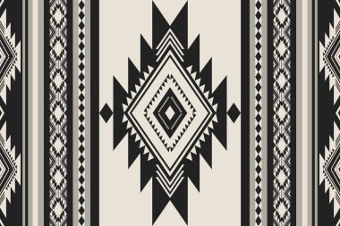 Tek renkli gri aztek geometrik desen. Vektör aztec güneybatı geometrik çizgileri kusursuz desen. Kumaş, tekstil, ev dekorasyonu unsurları, döşeme, vs. için etnik geometrik desen kullanımı.