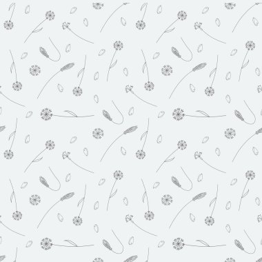 Kumaşlar, basılı malzemeler, pişirme dekorasyonu ve ambalaj kağıdı için hafif bir arkaplan üzerinde minimalist dikenli ve çiçek deseni