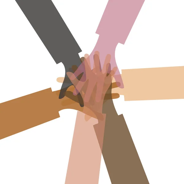 사람들의 그리며 그룹을 만듭니다 팀워크 공동체 공통의 국유화 Vector — 스톡 벡터